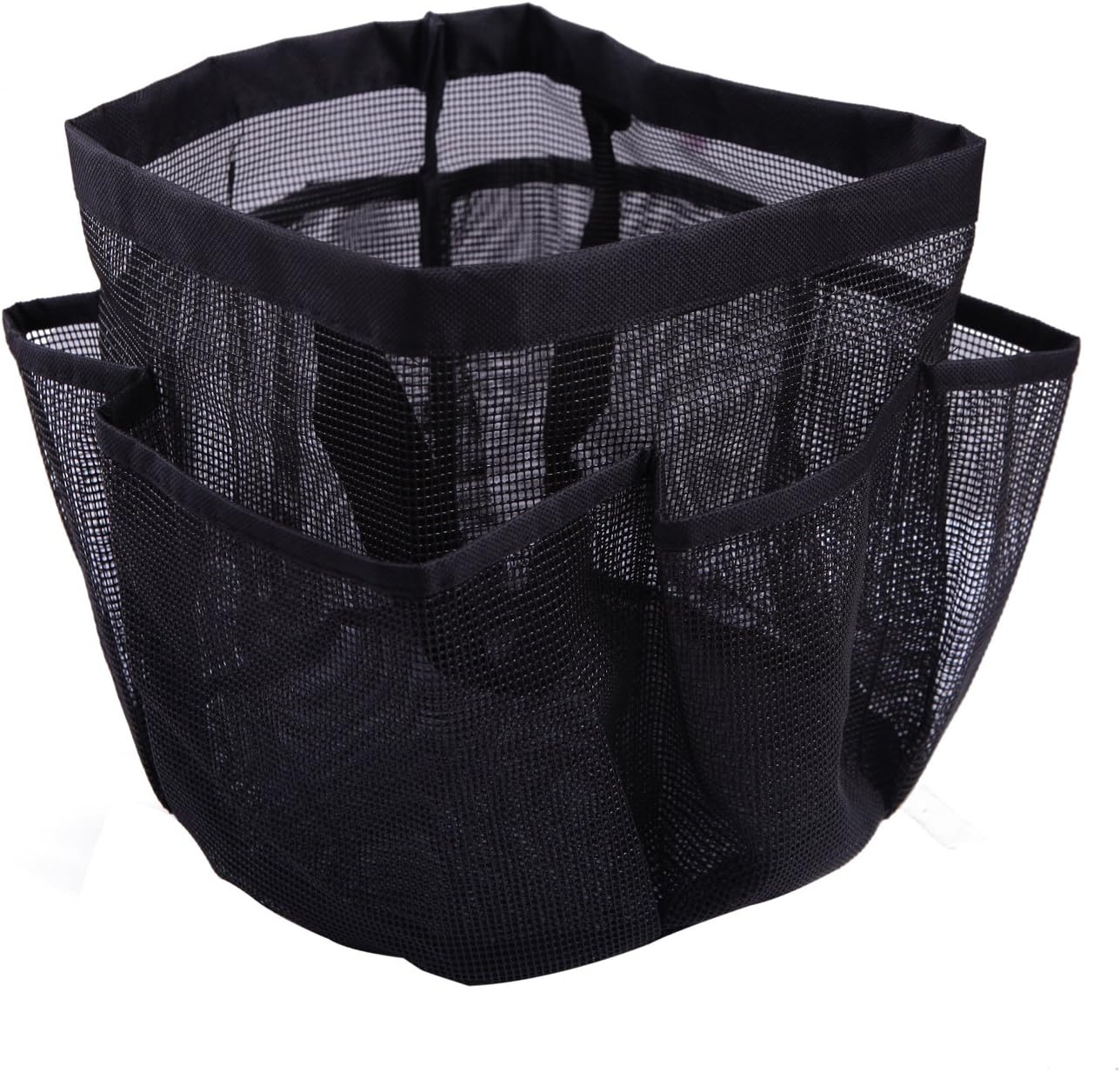 image:imageHDE Mesh Shower Caddy Portable Quick Dry Tote for College Camp Bath Dorm Essentials Large Center Storage Basket with 7 Outer Pockets amp Handles BlackBlack