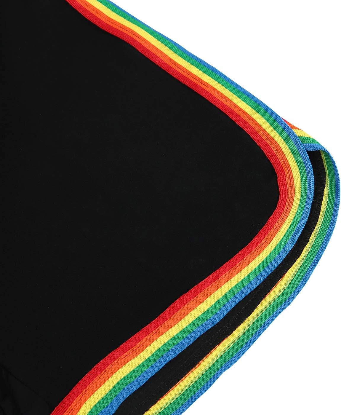 image:imageHDE Plus Size Dolphin Shorts for Women Running Workout Short Athletic BottomsBlack W Rainbow