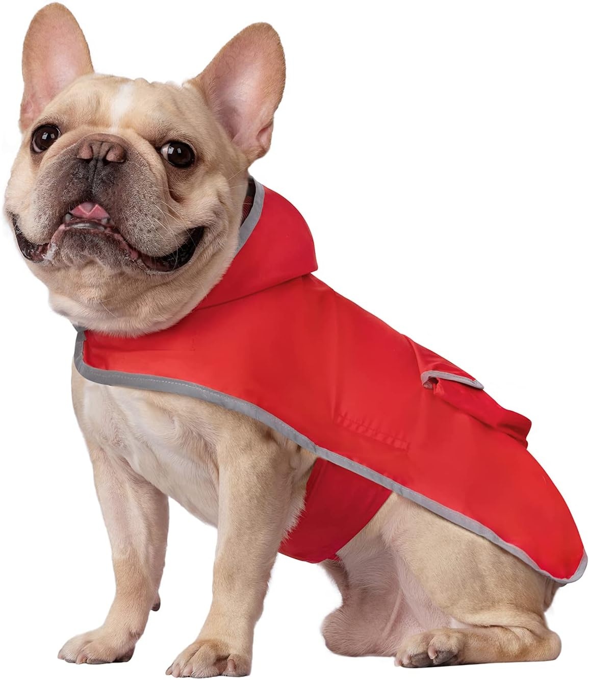 image:imageHDE Reversible Dog Raincoat Hooded Slicker Poncho Rain Coat Jacket for Small Medium Large Dogs Buffalo Plaid Red SBuffalo Plaid Red