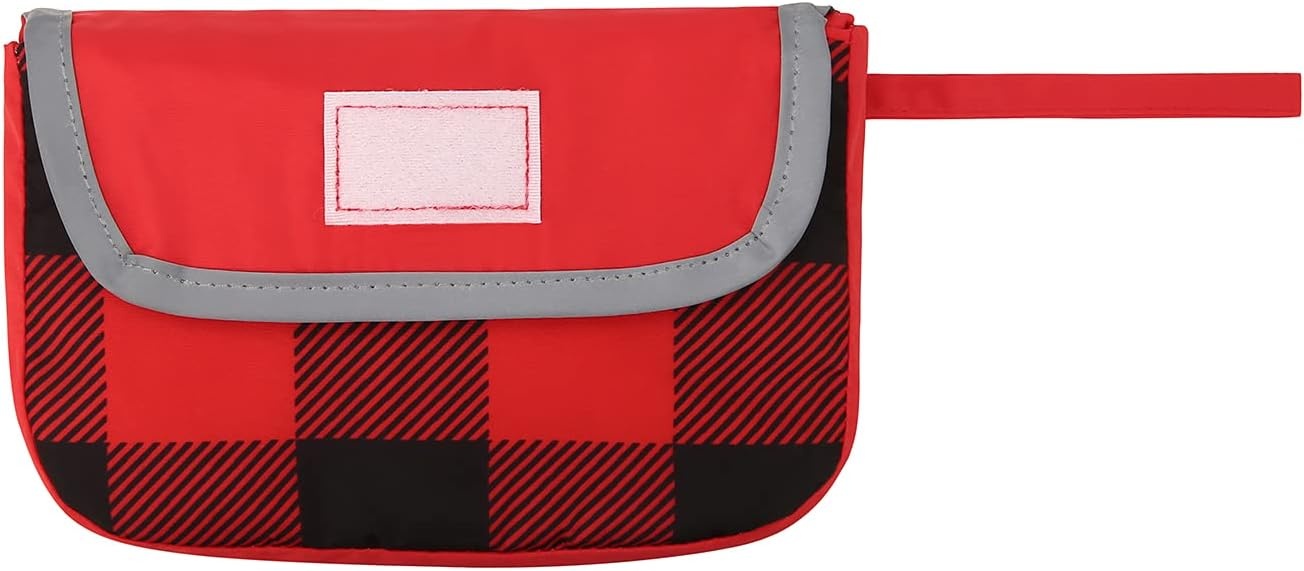 image:imageHDE Reversible Dog Raincoat Hooded Slicker Poncho Rain Coat Jacket for Small Medium Large Dogs Buffalo Plaid Red SBuffalo Plaid Red