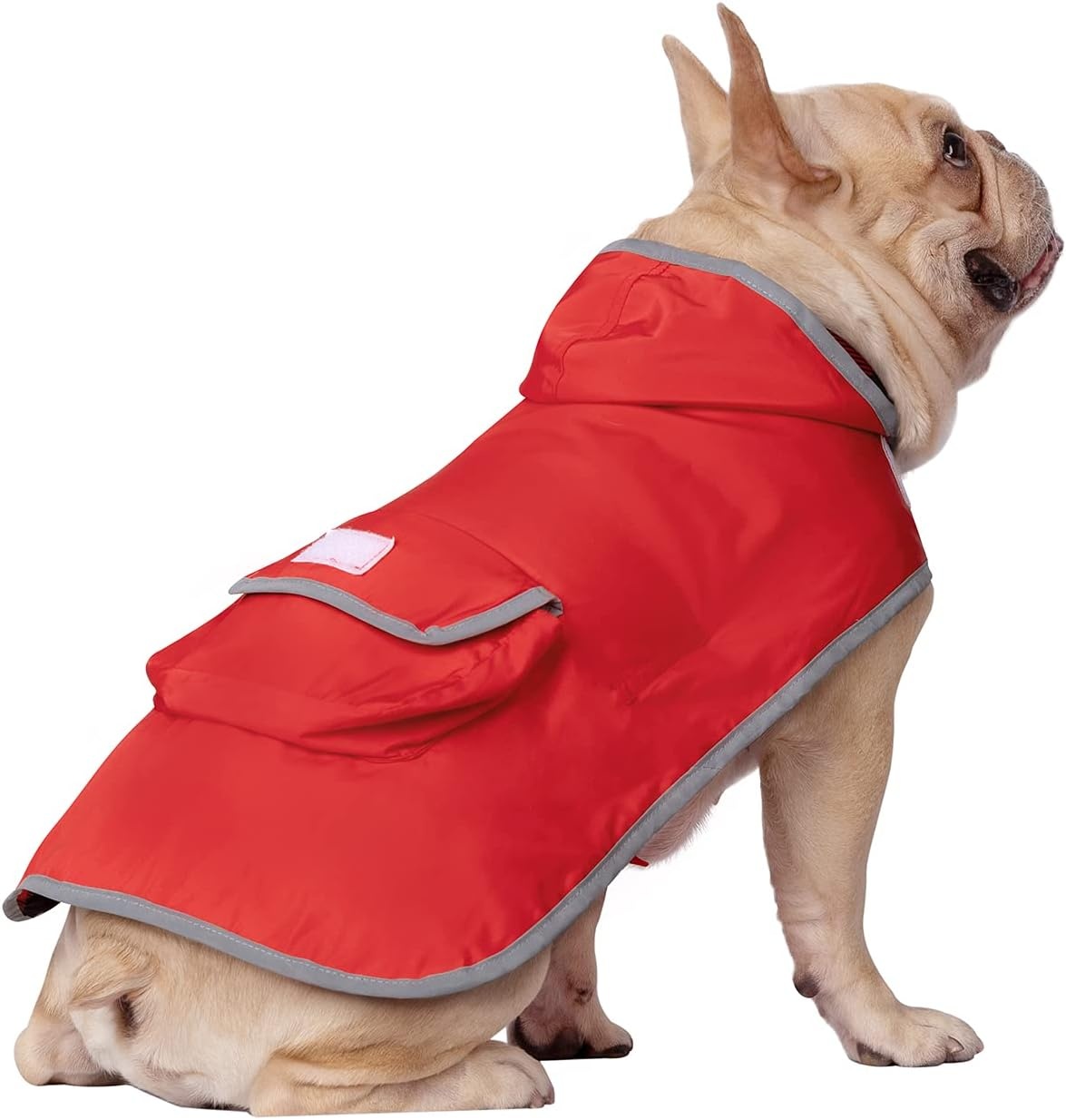 image:imageHDE Reversible Dog Raincoat Hooded Slicker Poncho Rain Coat Jacket for Small Medium Large Dogs Buffalo Plaid Red SBuffalo Plaid Red
