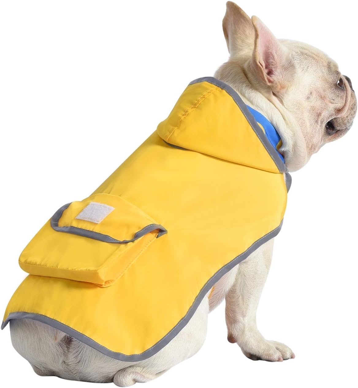 image:imageHDE Reversible Dog Raincoat Hooded Slicker Poncho Rain Coat Jacket for Small Medium Large Dogs Buffalo Plaid Red SDucks Yellow