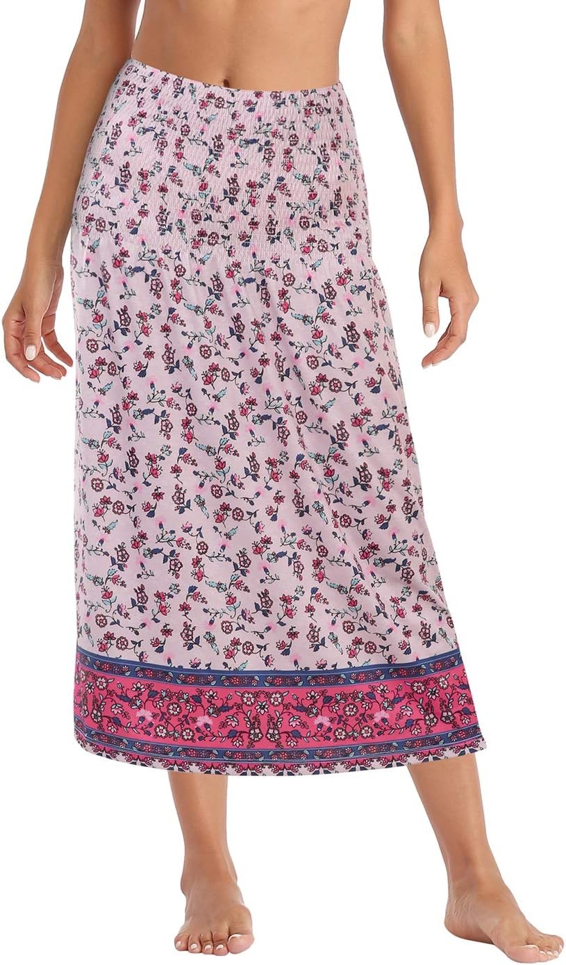 image:imageHDE Strapless Mini Tube Top Sundress Short Smocked Summer Beach Dress Aline Swing Boho Dress Travel Vacation Easy Cover UpBoho Floral