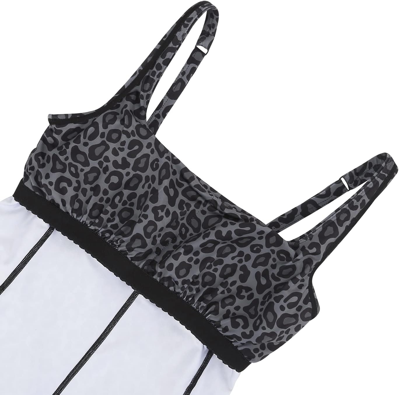 image:imageHDE Womens Exercise Workout Dress with Builtin Shorts Sleeveless Aline 2 in 1 Athletic Dresses with Pockets for Golf TennisBlack Leopard WBra