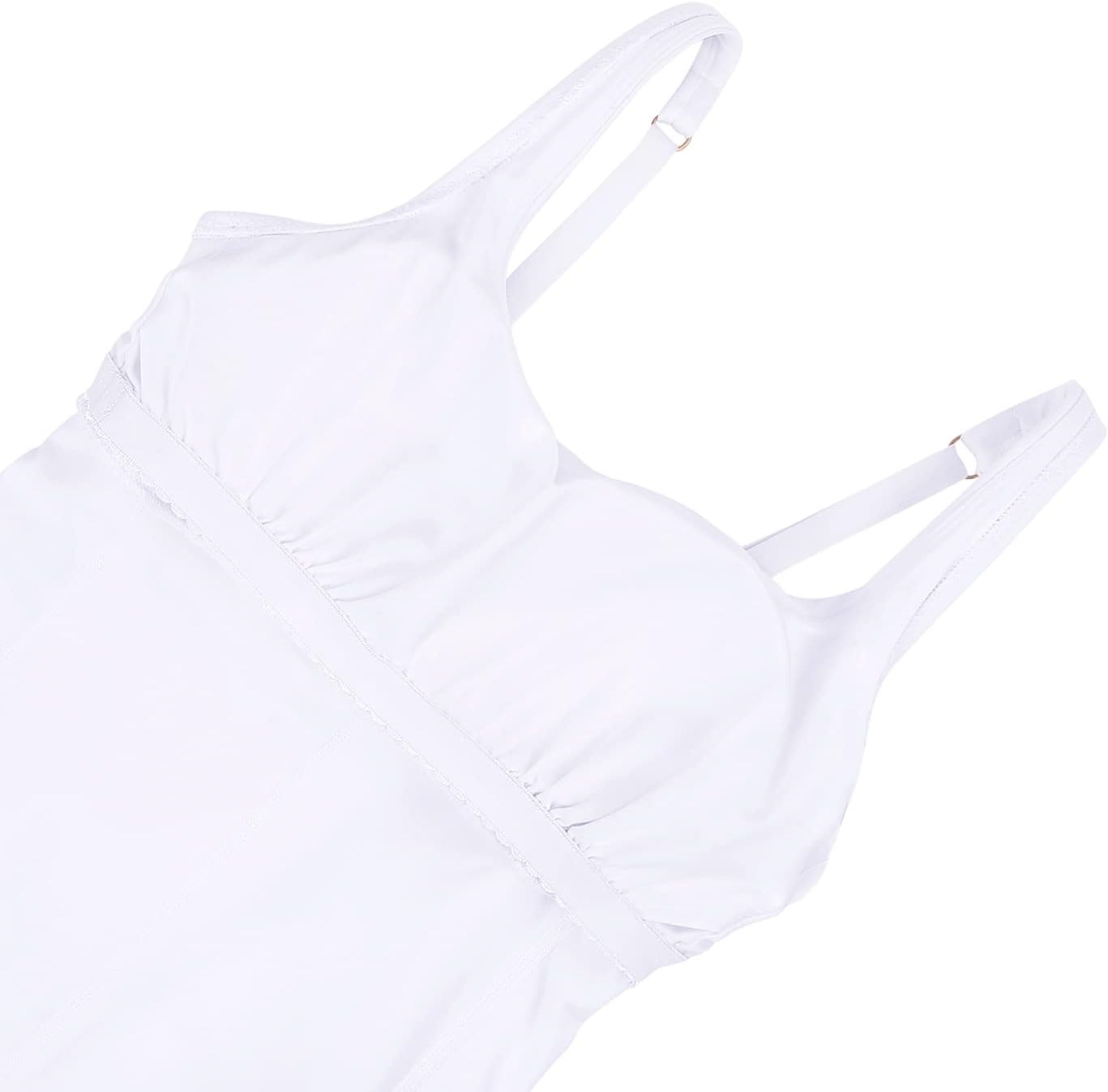 image:imageHDE Womens Exercise Workout Dress with Builtin Shorts Sleeveless Aline 2 in 1 Athletic Dresses with Pockets for Golf TennisWhite WBra