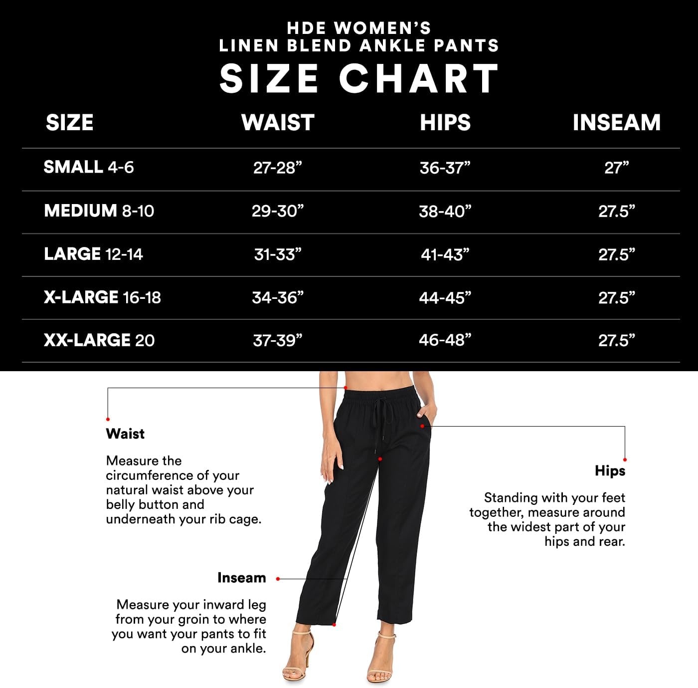 image:imageHDE Womens Linen Blend Pull On Pants Summer Drawstring Ankle Pant with PocketsKhaki Sand