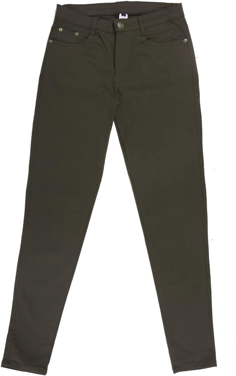 image:imageHDE Womens MidRise Stretchy Denim Slim Fit Skinny JeansOlive Green