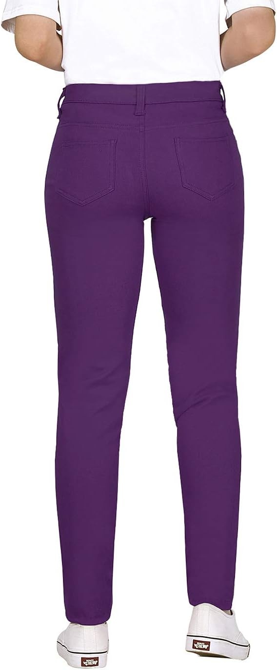 image:imageHDE Womens MidRise Stretchy Denim Slim Fit Skinny JeansPurple