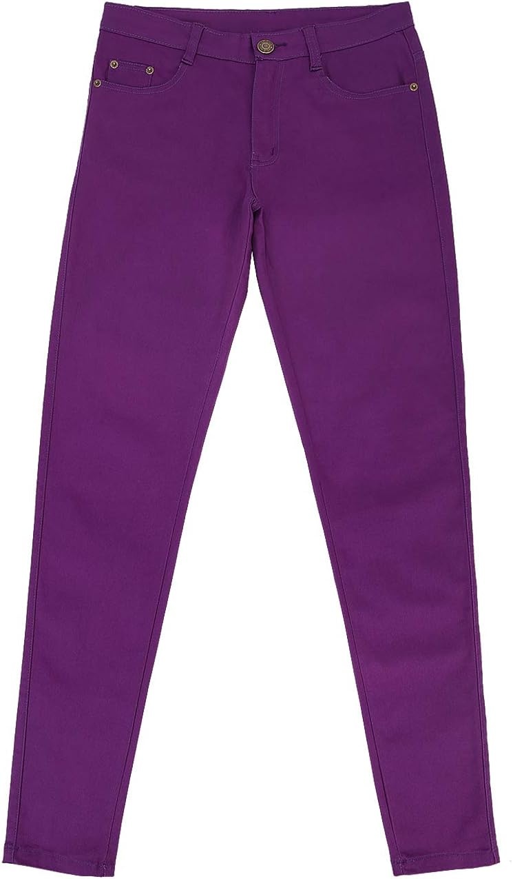 image:imageHDE Womens MidRise Stretchy Denim Slim Fit Skinny JeansPurple