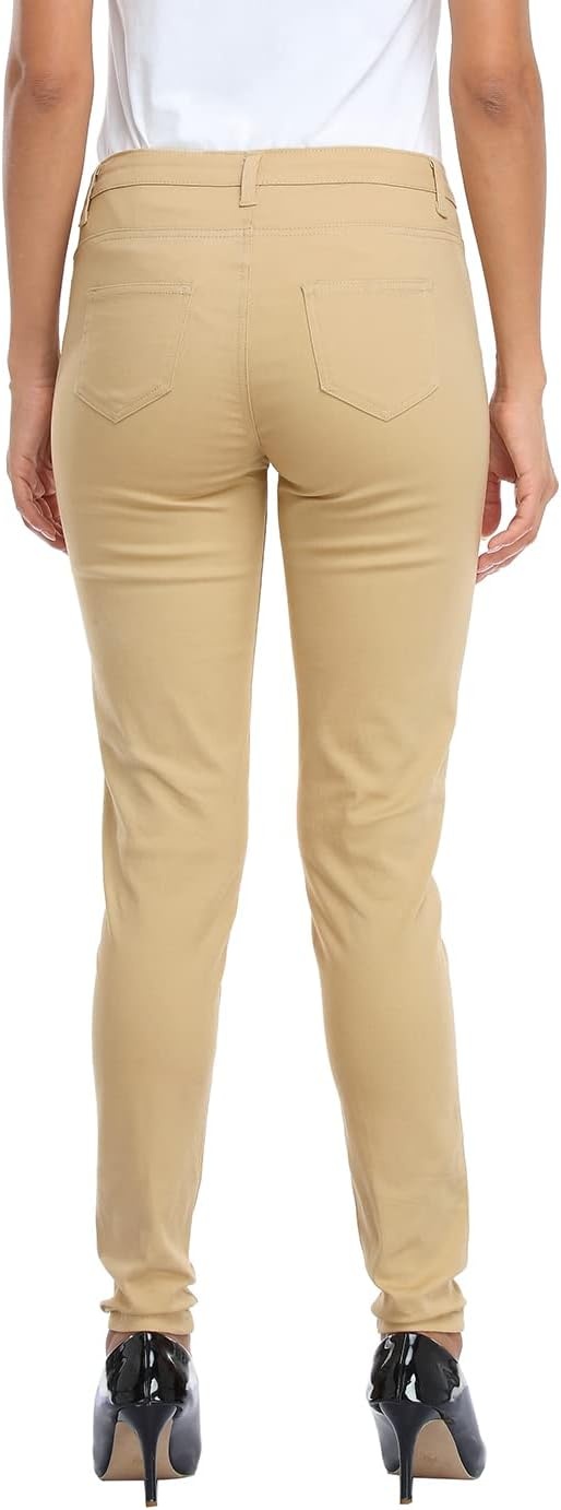 image:imageHDE Womens MidRise Stretchy Denim Slim Fit Skinny JeansVanilla