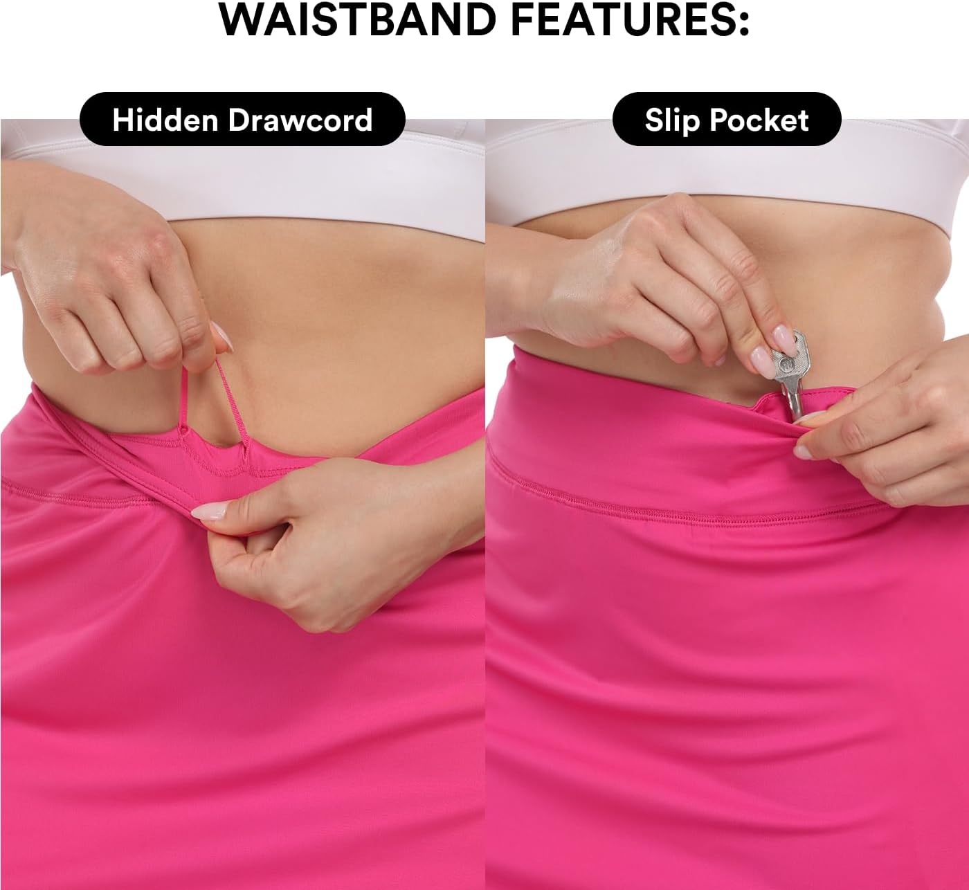 image:imageHDE Womens Plus Size Athletic Skort Golf Tennis Skirt with Bike Shorts amp PocketsHot Pink