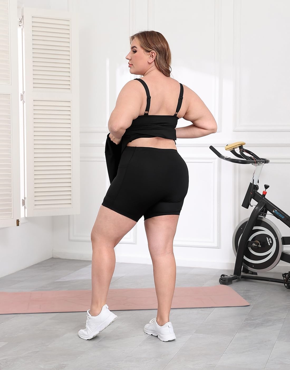 image:imageHDE Womens Plus Size Easy Quick Slip Tennis Dress Square Neck Workout Athletic Golf Active Dresses Builtin Shorts and BraBlack