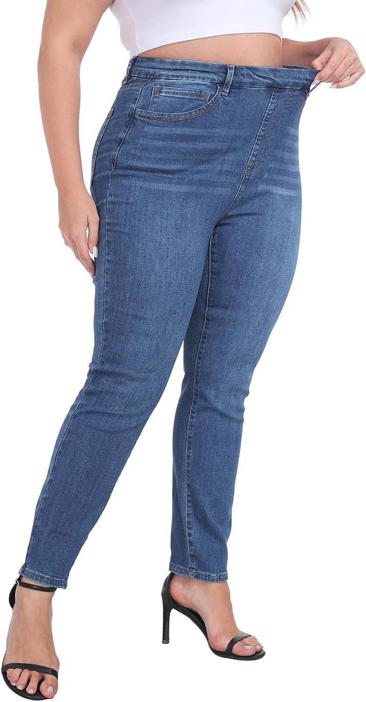 image:imageHDE Womens Plus Size Skinny Jeans with PocketsBlue
