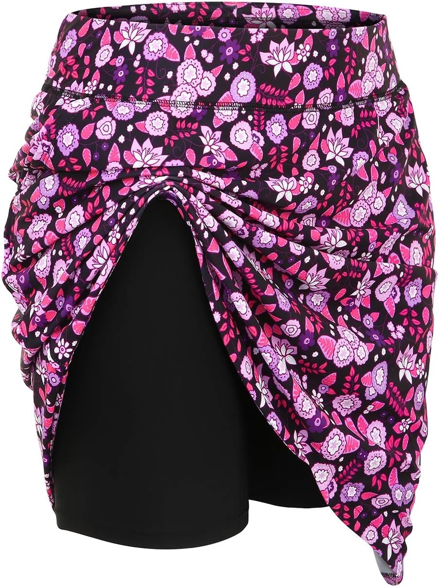 image:imageHDE Womens Plus Size Skort Skirt with Bike Shorts Active Golf Swim Skirt Pockets70s Floral