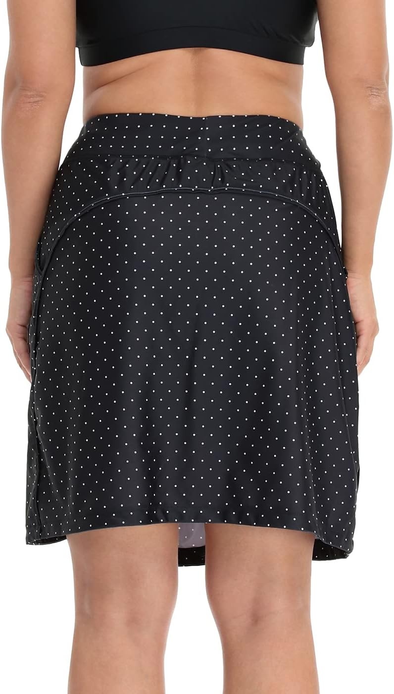 image:imageHDE Womens Plus Size Skort Skirt with Bike Shorts Active Golf Swim Skirt PocketsPolka Dots