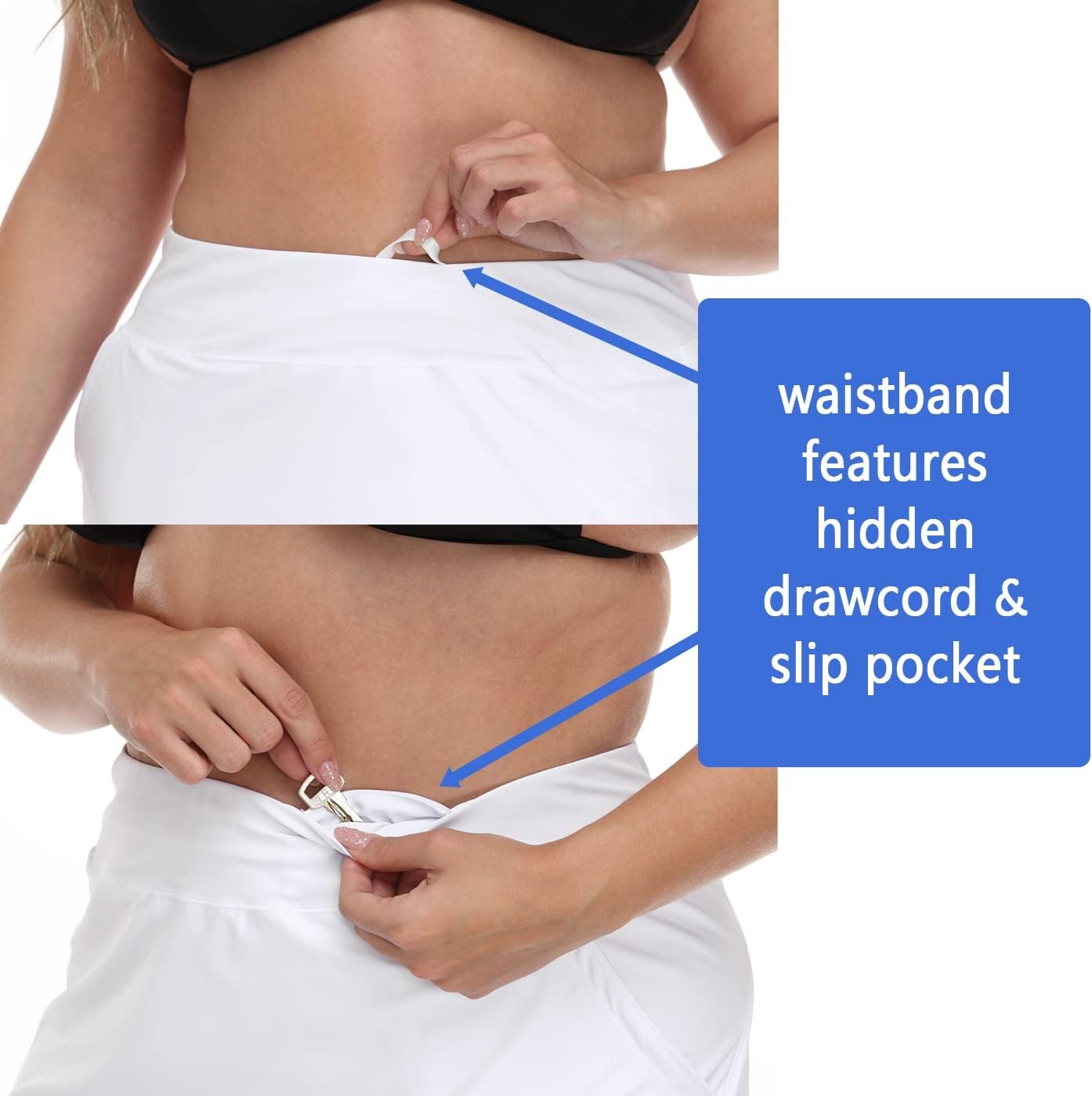 image:imageHDE Womens Plus Size Skort Skirt with Bike Shorts Active Golf Swim Skirt PocketsWhite