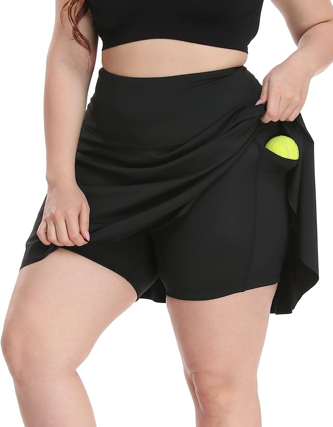 image:imageHDE Womens Plus Size Tennis Skort Pleated Athletic Golf Skirt with ShortsBlack