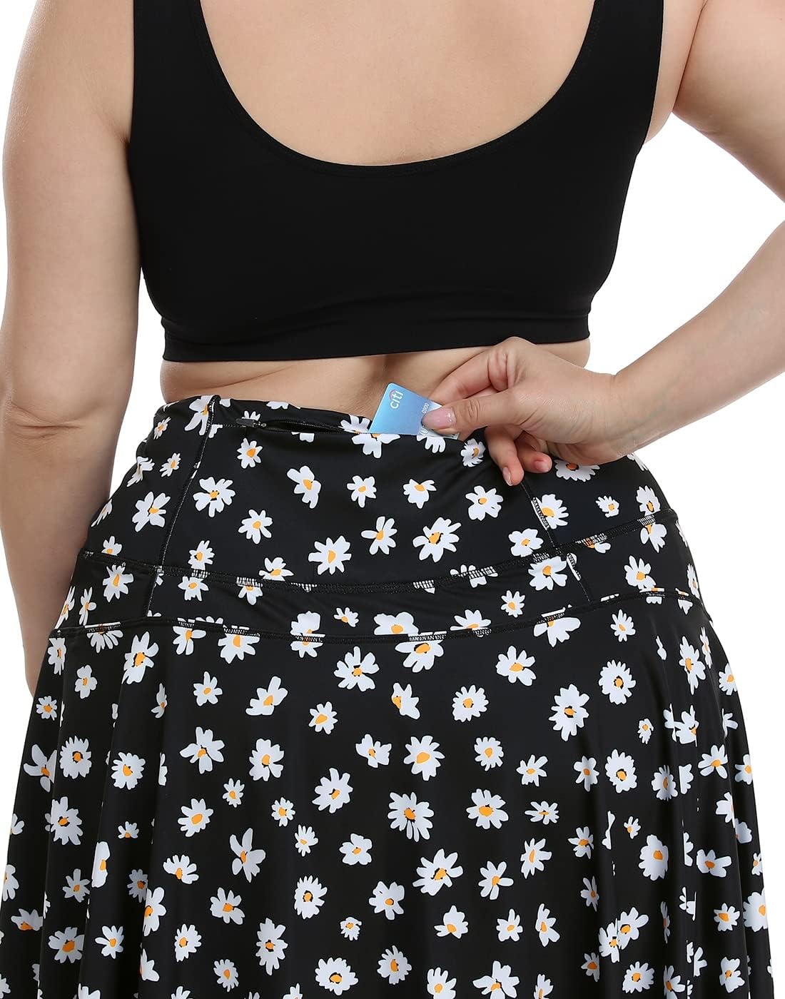 image:imageHDE Womens Plus Size Tennis Skort Pleated Athletic Golf Skirt with ShortsBlack Daisy