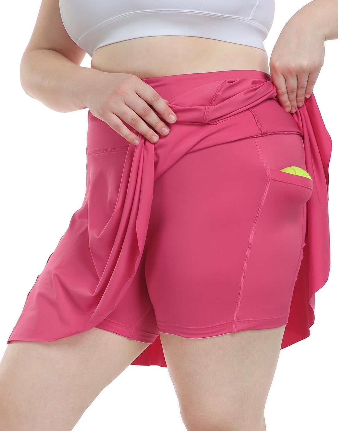 image:imageHDE Womens Plus Size Tennis Skort Pleated Athletic Golf Skirt with ShortsHot Pink