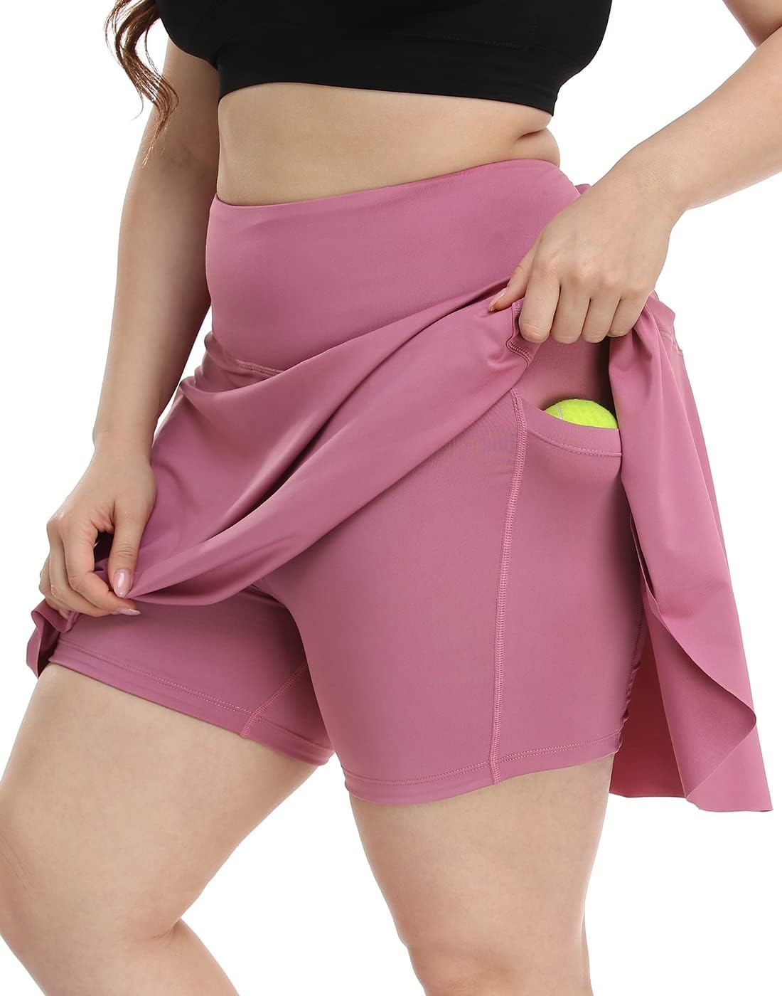 image:imageHDE Womens Plus Size Tennis Skort Pleated Athletic Golf Skirt with ShortsPink