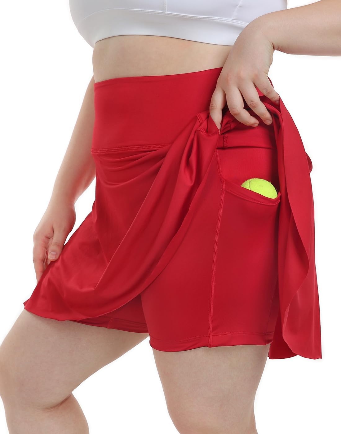 image:imageHDE Womens Plus Size Tennis Skort Pleated Athletic Golf Skirt with ShortsRed