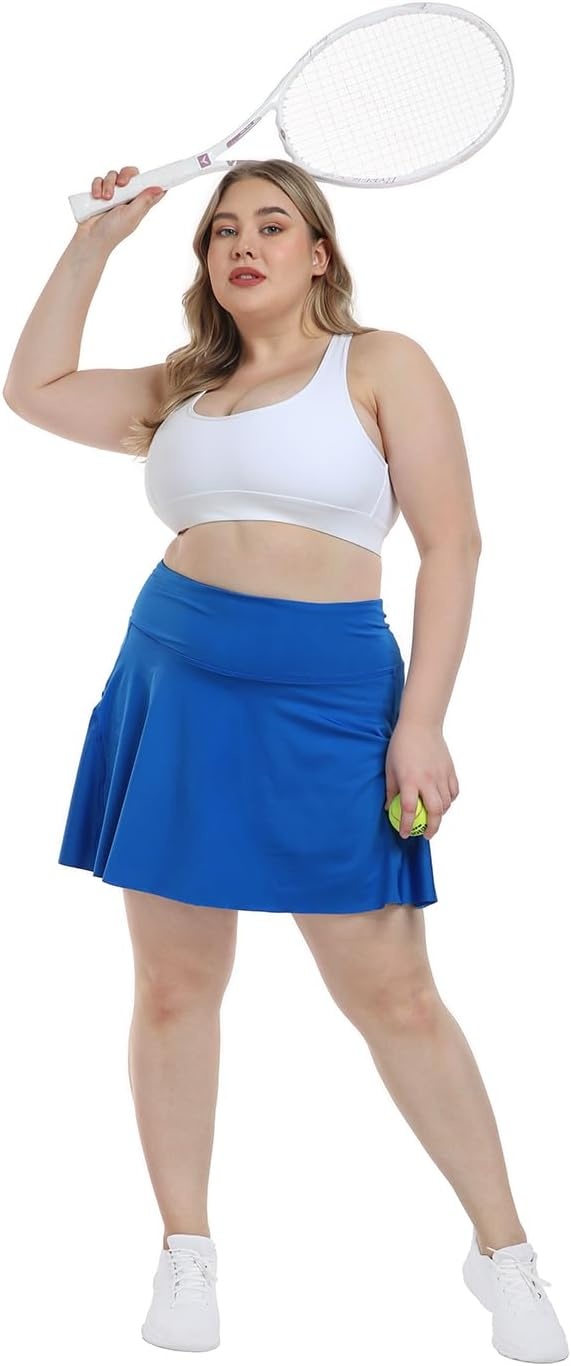 image:imageHDE Womens Plus Size Tennis Skort Pleated Athletic Golf Skirt with ShortsRoyal Blue