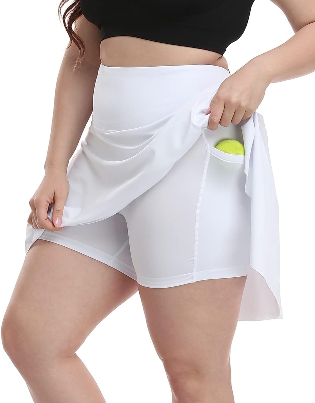 image:imageHDE Womens Plus Size Tennis Skort Pleated Athletic Golf Skirt with ShortsWhite