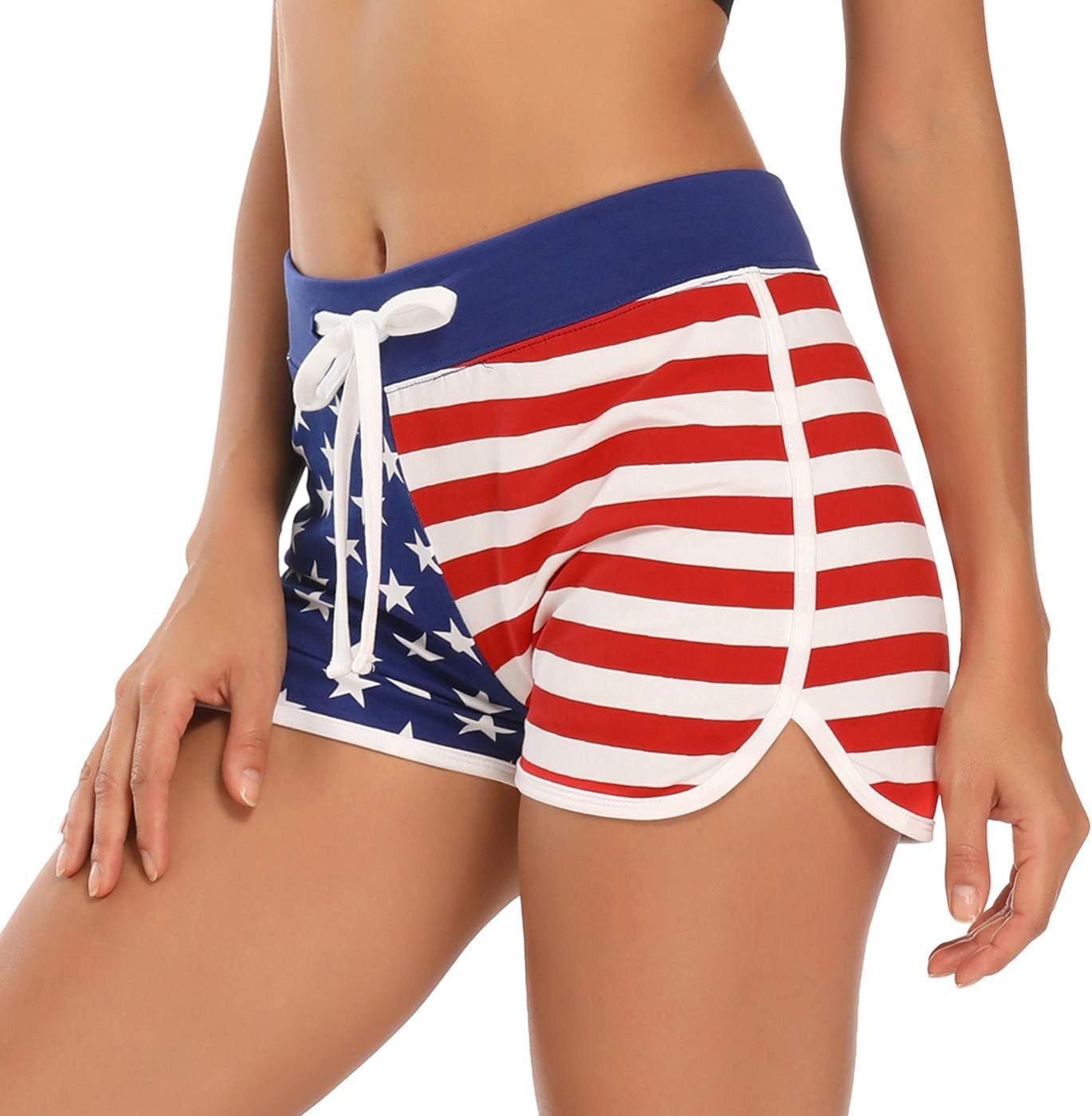 image:imageHDE Womens Retro Fashion Dolphin Running Workout ShortsUs Flag