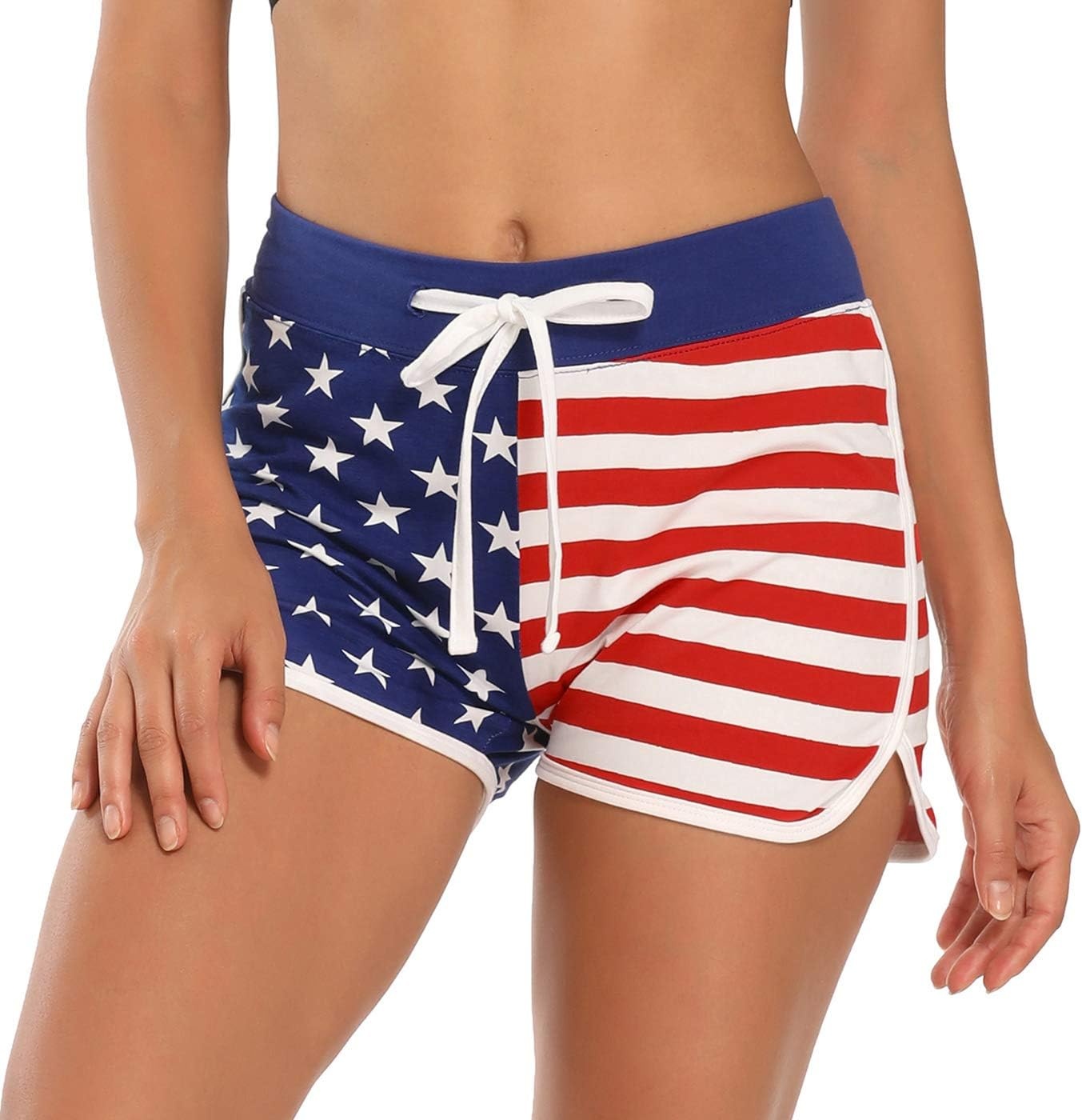 image:imageHDE Womens Retro Fashion Dolphin Running Workout ShortsUs Flag