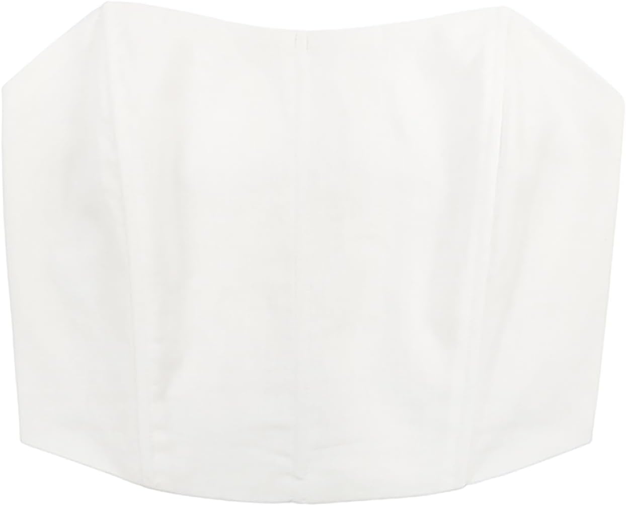 image:imageHDE Womens Strapless Linen Corset Y2K Crop Top Bustier Body Shaper Bandeau TopWhite