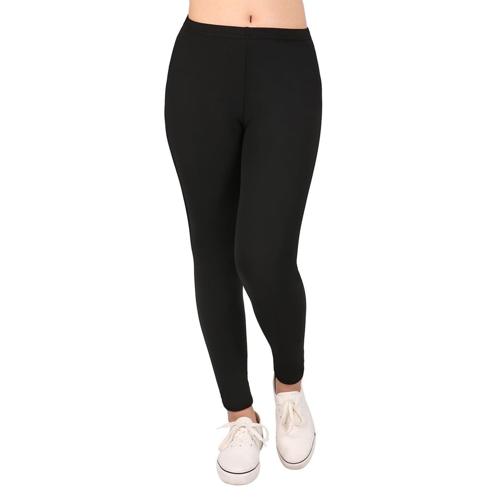 image:imageHDE Girls Leggings Holiday Stretchy Full Ankle Length Striped TightsBlack