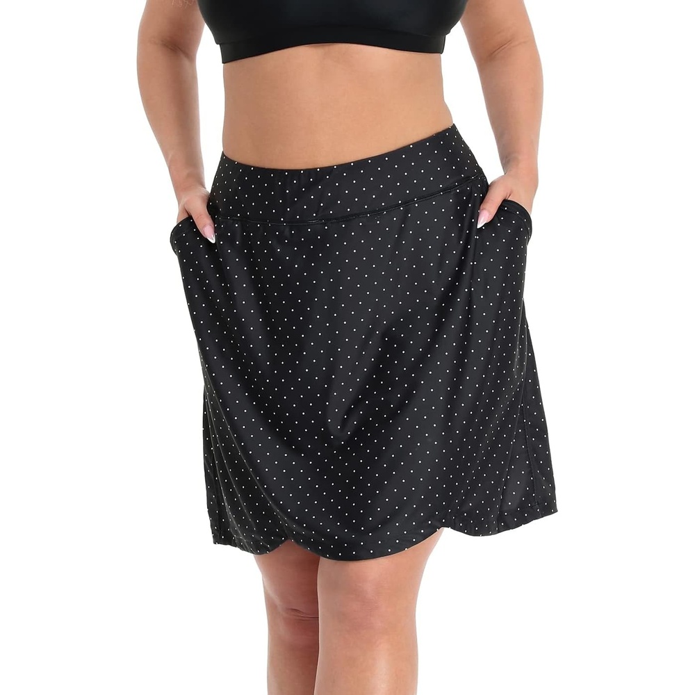 image:imageHDE Womens Plus Size Skort Skirt with Bike Shorts Active Golf Swim Skirt PocketsPolka Dots