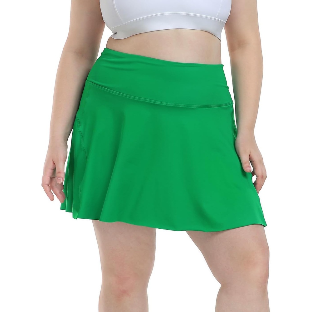 image:imageHDE Womens Plus Size Tennis Skort Pleated Athletic Golf Skirt with ShortsGreen