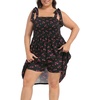 Black Ditsy Red Floral