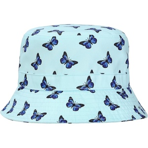 image:imageHDE Bucket Hat Unisex Print and Solid Beach Sun Hats Outdoor Packable HeadwearBlue Butterfly