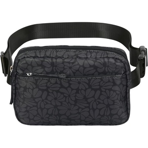 image:imageHDE Crossbody Bum Bag with Long Strap  Cute Print 2L Mini Belt Bag  Small Fanny Pack Easy Adjustable Length Sling for Women  Black Floral PopBlack Floral Pop