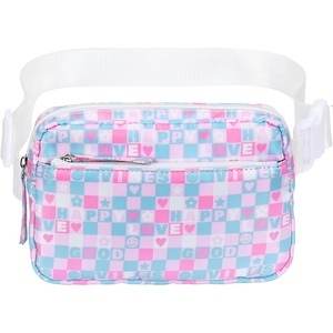 image:imageHDE Crossbody Bum Bag with Long Strap  Cute Print 2L Mini Belt Bag  Small Fanny Pack Easy Adjustable Length Sling for Women  Black Floral PopGood Vibes