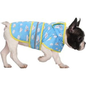 image:imageHDE Dog Raincoat Jacket Reflective Adjustable Hooded Pet Poncho Rain Coat with Leash Hole for Small to XLarge Dogs Rubber Ducks  SCartoon Storm