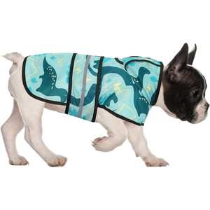 image:imageHDE Dog Raincoat Jacket Reflective Adjustable Hooded Pet Poncho Rain Coat with Leash Hole for Small to XLarge Dogs Rubber Ducks  SDinosaurs