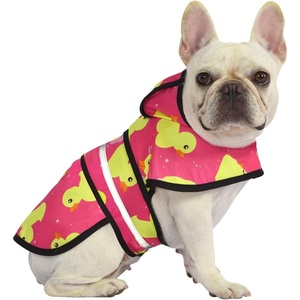 image:imageHDE Dog Raincoat Jacket Reflective Adjustable Hooded Pet Poncho Rain Coat with Leash Hole for Small to XLarge Dogs Rubber Ducks  SDucks Pink