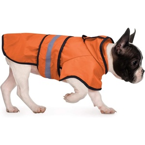 image:imageHDE Dog Raincoat Jacket Reflective Adjustable Hooded Pet Poncho Rain Coat with Leash Hole for Small to XLarge Dogs Rubber Ducks  SSafety Orange