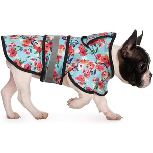 image:imageHDE Dog Raincoat Jacket Reflective Adjustable Hooded Pet Poncho Rain Coat with Leash Hole for Small to XLarge Dogs Rubber Ducks  STurquoise