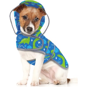 image:imageHDE Dog Raincoat with Clear Hood Rain Jacket Poncho for Small Medium Large Dogs Dinosaurs  SDinosaurs