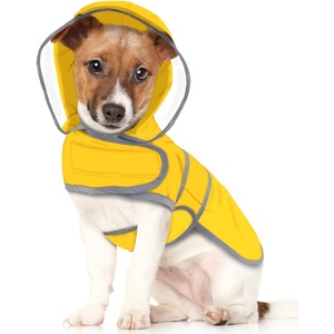 image:imageHDE Dog Raincoat with Clear Hood Rain Jacket Poncho for Small Medium Large Dogs Dinosaurs  SYellow