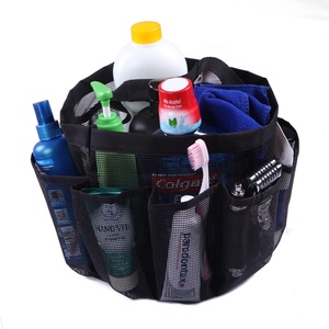 image:imageHDE Mesh Shower Caddy Portable  Quick Dry Tote for College Camp Bath Dorm Essentials  Large Center Storage Basket with 7 Outer Pockets amp Handles BlackBlack