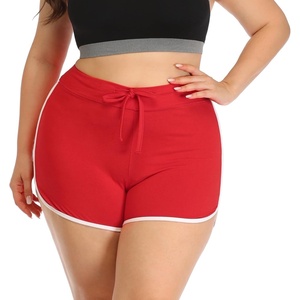 image:imageHDE Plus Size Dolphin Shorts for Women Running Workout Short Athletic BottomsRed
