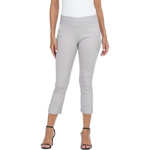 image:imageHDE Pull On Capri Pants for Women with Pockets Elastic Waist Cropped Work PantsCool Gray