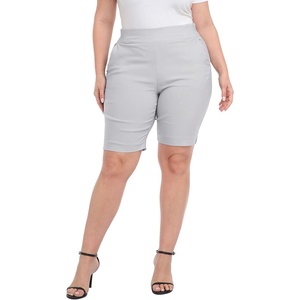 image:imageHDE Womens Plus Size Bermuda Shorts Mid Rise 10 Inseam Shorts with PocketsCool Gray