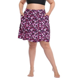 image:imageHDE Womens Plus Size Skort Skirt with Bike Shorts Active Golf Swim Skirt Pockets70s Floral