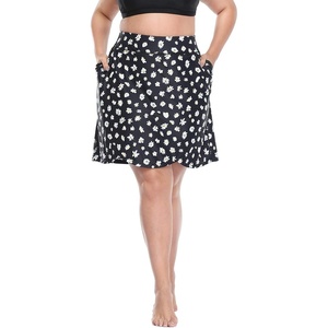 image:imageHDE Womens Plus Size Skort Skirt with Bike Shorts Active Golf Swim Skirt PocketsBlack Daisy